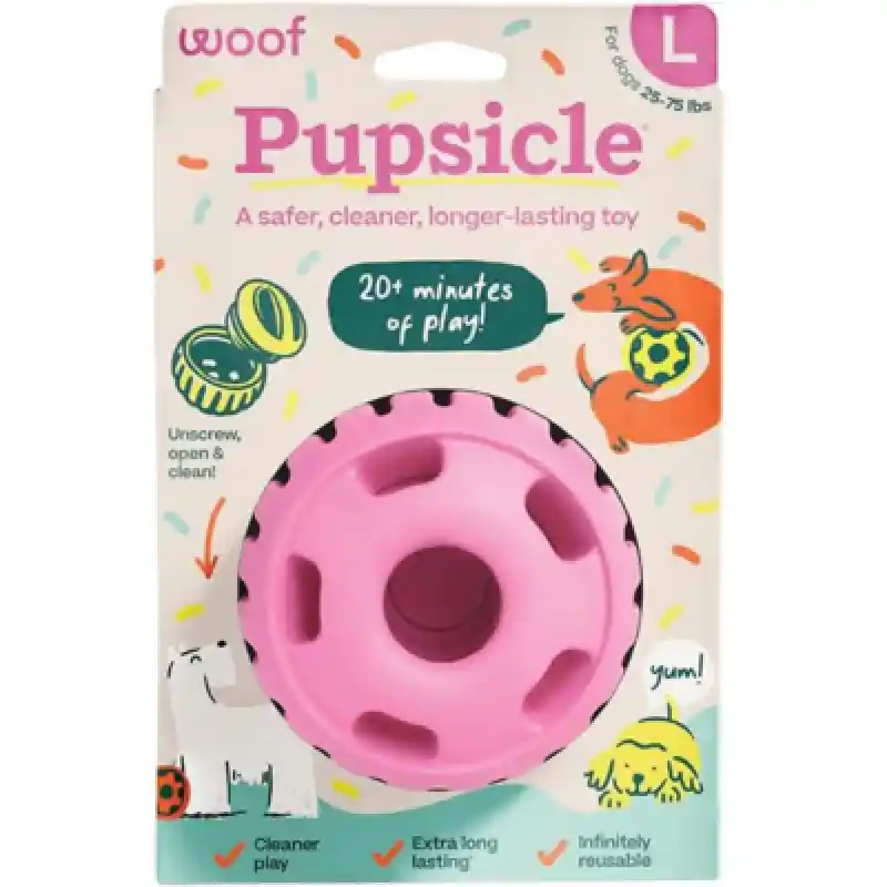 Woof  Pupsicle Birthday Pink Large