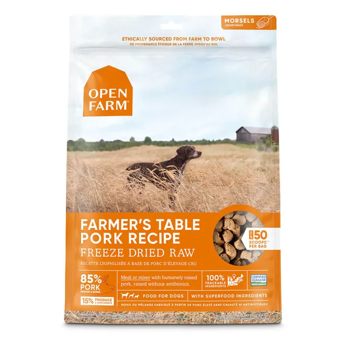 Open Farm Dog Freeze Dried Raw Farmer's Table Pork Morsels 22 Oz