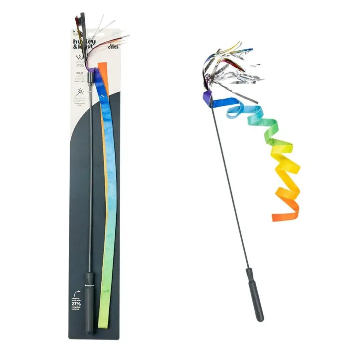 Huxley Dance & Lure Cat Wand Rainbow