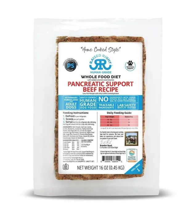 Raised Right Dog Beef Pancreatic Support 16-oz
