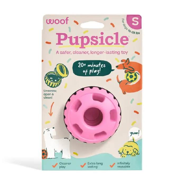 Woof Dog Toy Pupsicle Birthday Pink Small