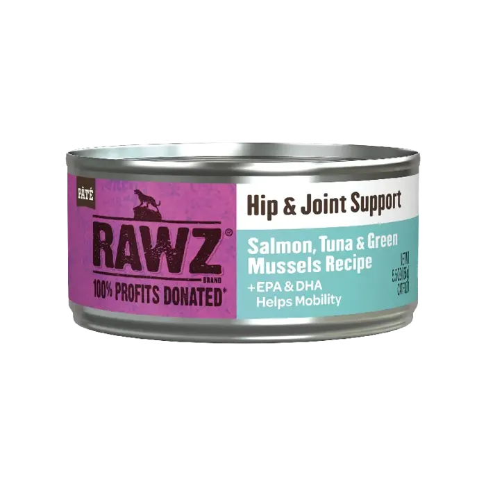 Rawz Cat Hip Joint Support Salmon Tuna Green Mussels Can 5.5oz 24/cs
