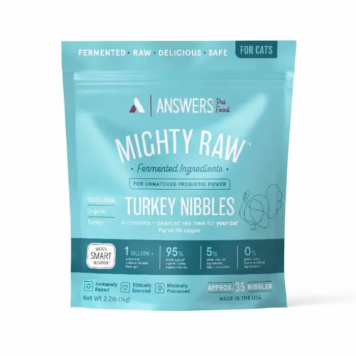 Answers Frozen Cat Mighty Raw Turkey Nibbles 2.2#
