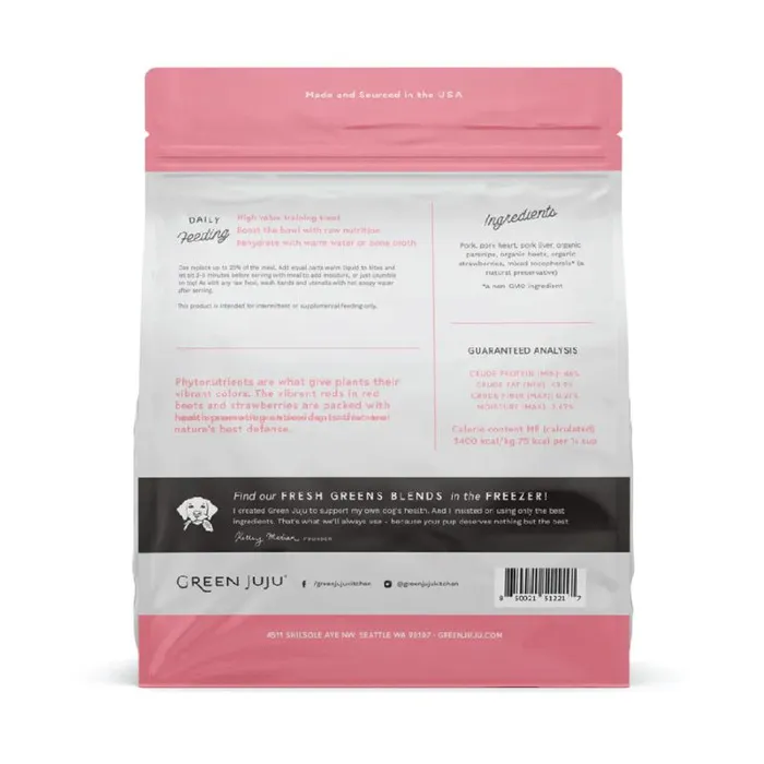 Green Juju Pork Pink Freeze-dried Whole Food Bites For Dogs & Cats 7.5-oz