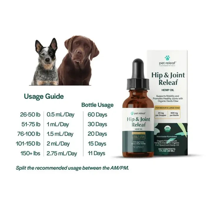 Pet Releaf Hip & Joint Releaf 600mg Oil