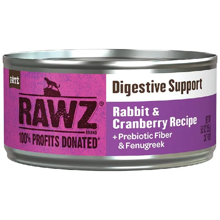 Rawz Cat Digestive Support Rabbit Cranberry Can 5.5oz 24/cs