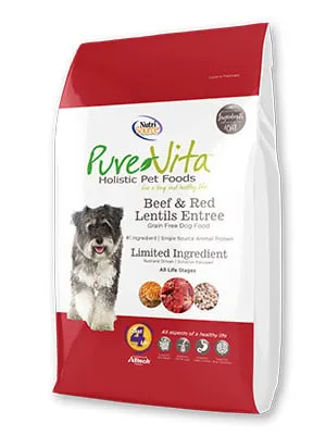 Pure Vita Dog Grain Free Beef & Red Lentils 4-lb
