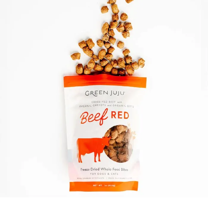 Green Juju Beef Red Freeze-dried Whole Food Bites For Dogs & Cats 3-oz