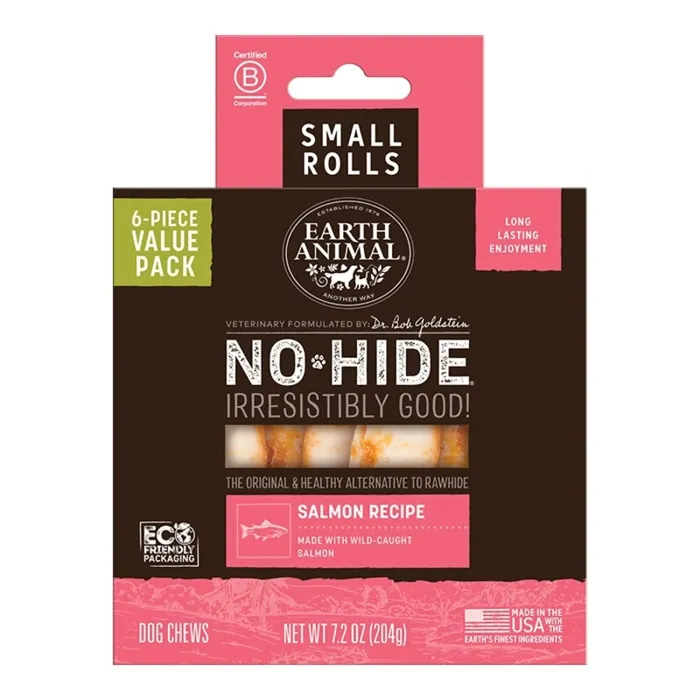 Earth Animal No Hide Salmon Small Value 4" 6-pk