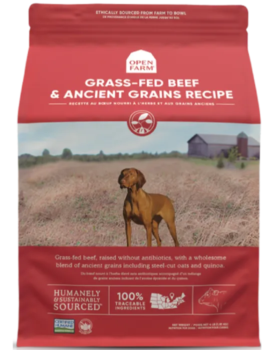 Open Farm Dog Grass Fed Beef & Ancient Grains Kibble 22-lb