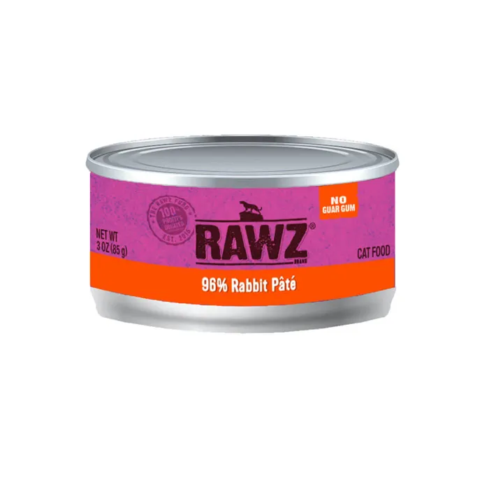 Rawz Cat Can Gf Pate' Rabbit 3oz