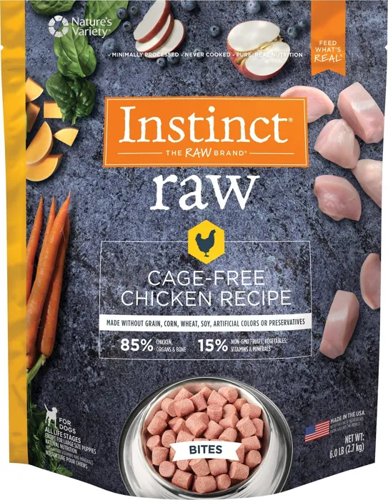 Instinct Frzn Raw Bites Gf Cage-free Chkn Dog 3-lb