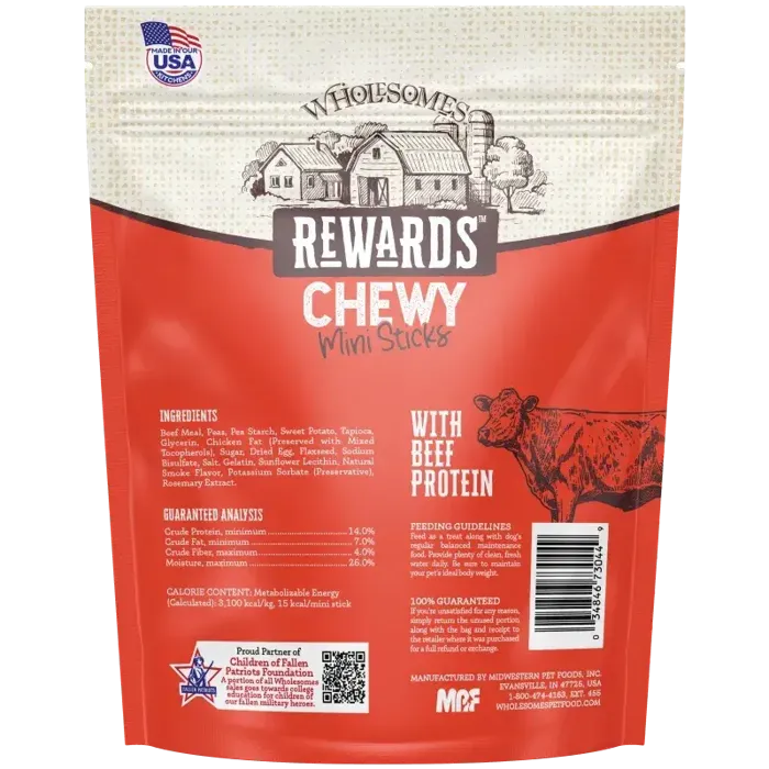 Mpf Wholesomes Rewards Chewy Sticks Beef 25oz