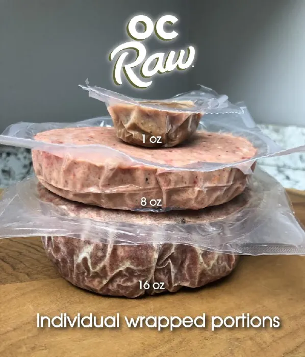 Oc Raw Dog Frozen Beef & Produce Patties 6 Lbs