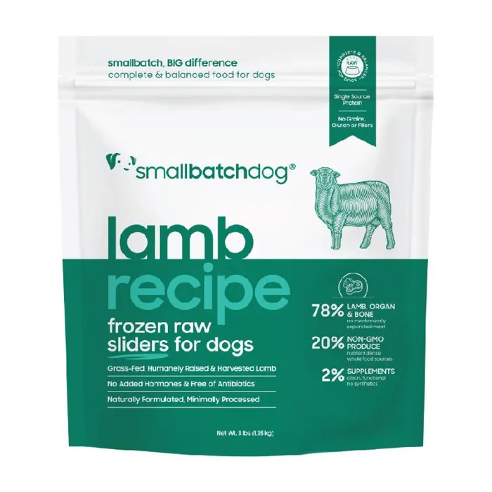 Small Batch Dog Frozen Sliders Lamb 3-lb