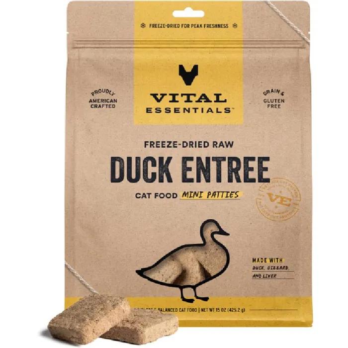 Vital Cat Freeze Dried Patties  Duck 15oz