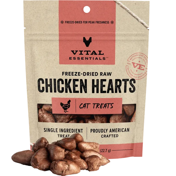 Vital Essentials Cat Chicken Hearts 0.8-oz