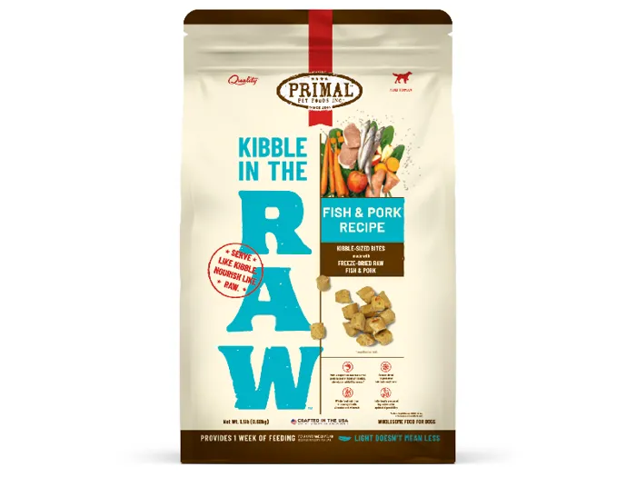 Primal Dog Kibble In the Raw Fish & Pork 5.4-lb