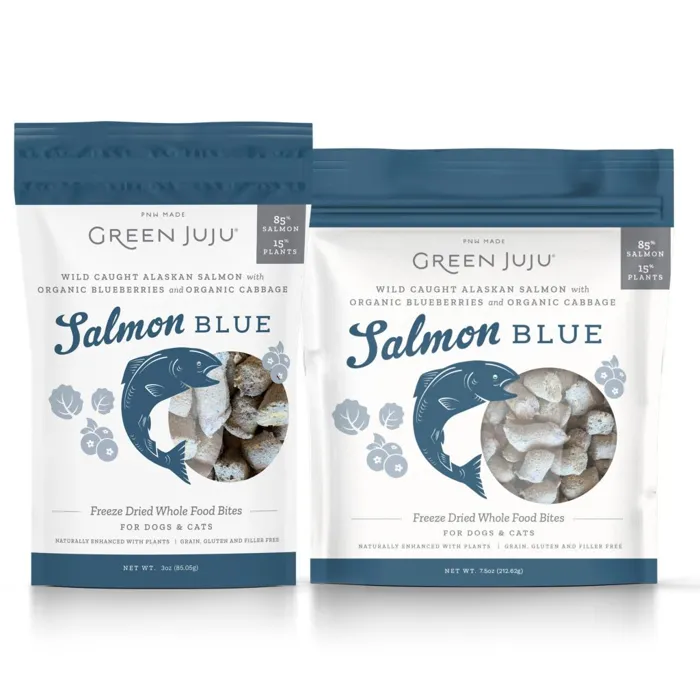Green Juju Salmon Blue Freeze-dried Whole Food Bites For Dogs & Cats 7.5-oz