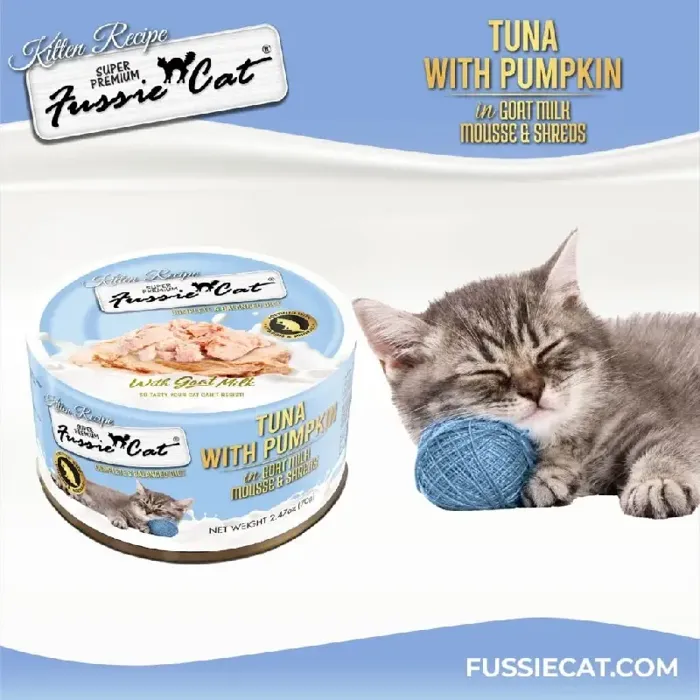 Fussie Cat Kitten Tuna Goat Millk Pumpkin 2.47oz