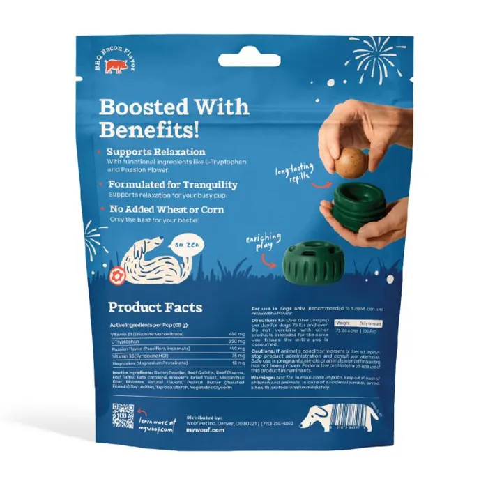 Woof Dog Treat Bbq Calming Pops Xlarge 12 Oz