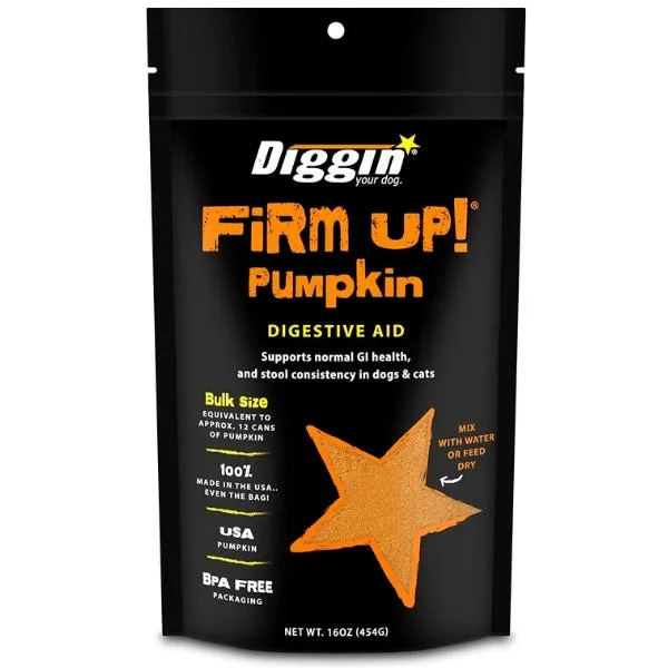 Diggin Your Dog Firm Up Pumpkin 16-ounce pouch front