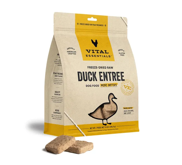 Vital Essentials Dog Duck Mini Patties 14-oz