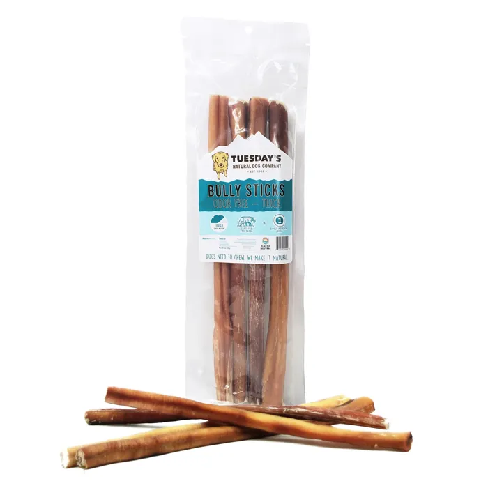 Natural Dog Jumbo Bully Stick 12" Odor Free