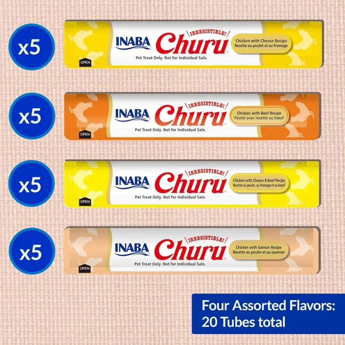 Inaba Cat Treats Churu Chkn & Beef Variety 20-pk