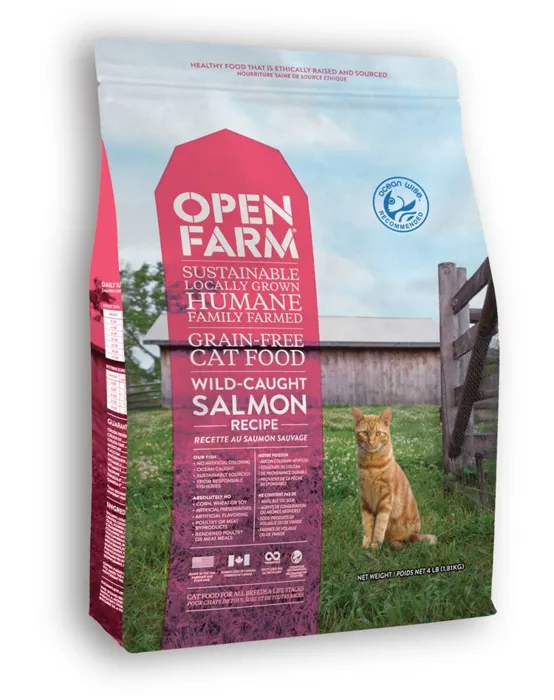 Open Farm Grain Free Wild Caught Salmon Recipe Dry Cat Food 4-lb