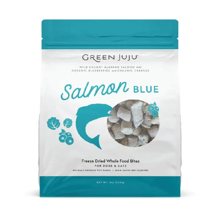 Green Juju Salmon Blue Freeze-dried Whole Food Bites For Dogs & Cats 7.5-oz