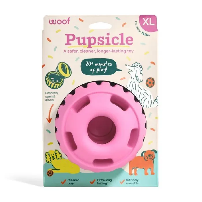 Woof Dog Toy Pupsicle Birthday Pink Xlarge
