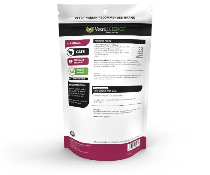 Vetriscience Hairball Digestive Treat 60ct