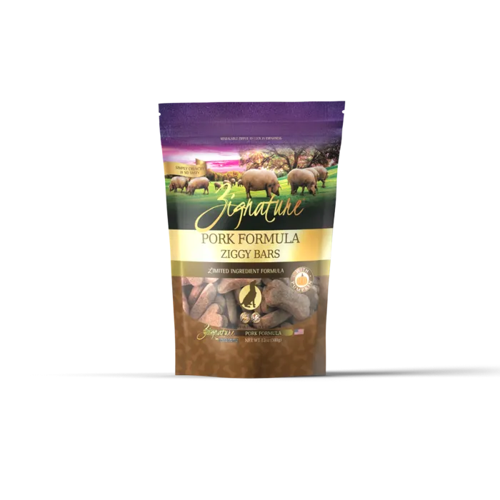 Zignature Dog Ziggy Bars Gf Pork 12-oz
