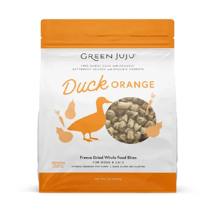 Green Juju Duck Orange Freeze-dried Whole Food Bites For Dogs & Cats 7.5-oz