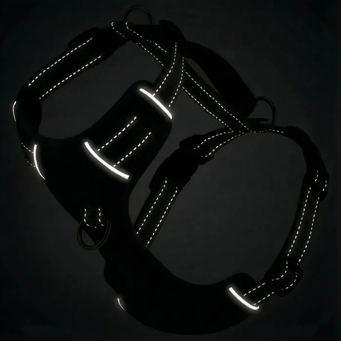 Bay Dog Chesapeake Harness Covert Black reflective stitching