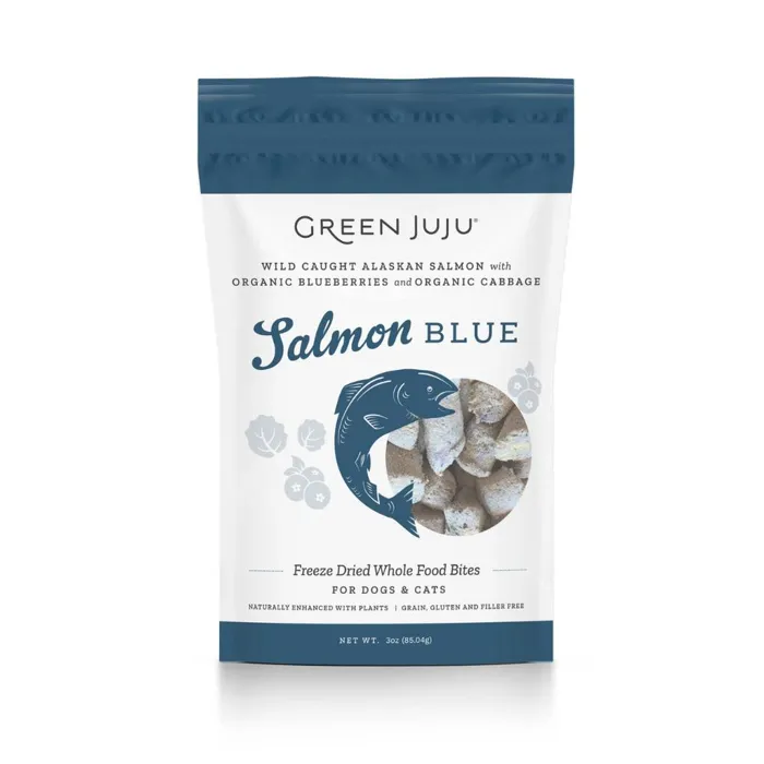 Green Juju Salmon Blue Frz-drd Food Bites 3-oz