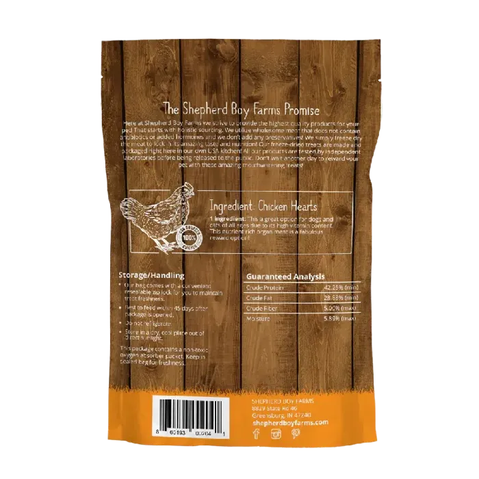 Shepherd Boy Farms Treats Chicken Heart 3-oz
