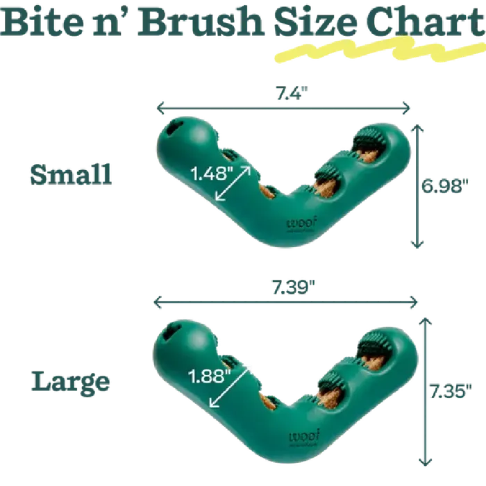 Woof Dog Toy Bite N Brush Small