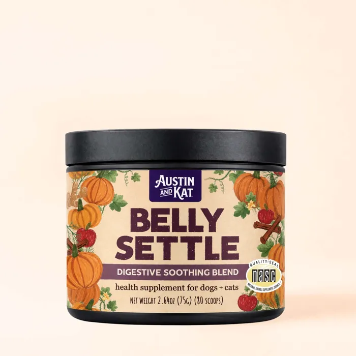 Austin & Kat Belly Settle 75g jar front view
