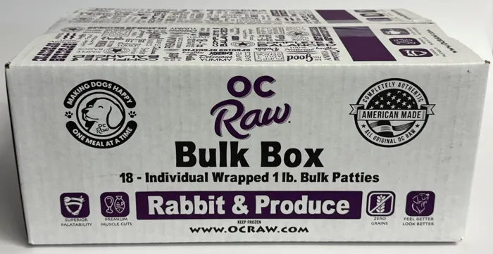 Oc Raw Dog Raw Frzn Rabbit & Produce 18-lb