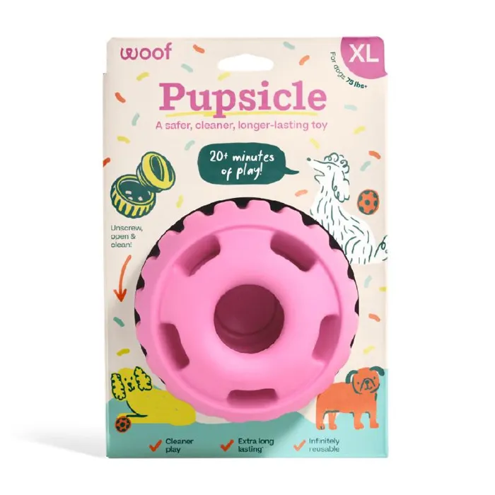 Woof Dog Toy Pupsicle Birthday Pink Xlarge