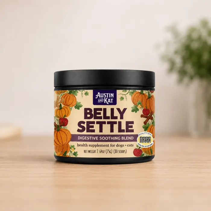 Austin & Kat Belly Settle 75g lifestyle jar