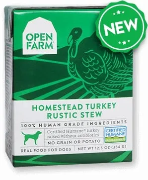 Open Farm Homestead Turkey Recipe Rustic Stew Dog Food 12.5-oz