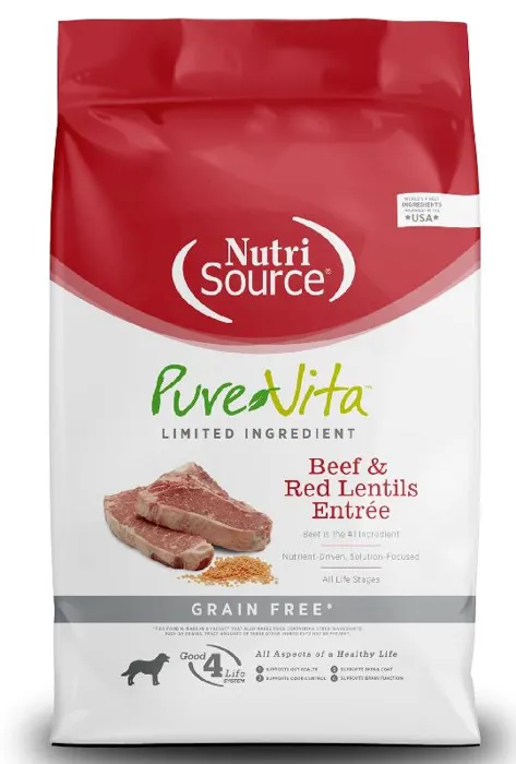 Pure Vita Dog Grain Free Beef & Red Lentils 4-lb