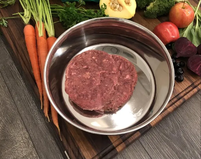 Oc Raw Dog Frozen Beef & Produce Patties 6 Lbs