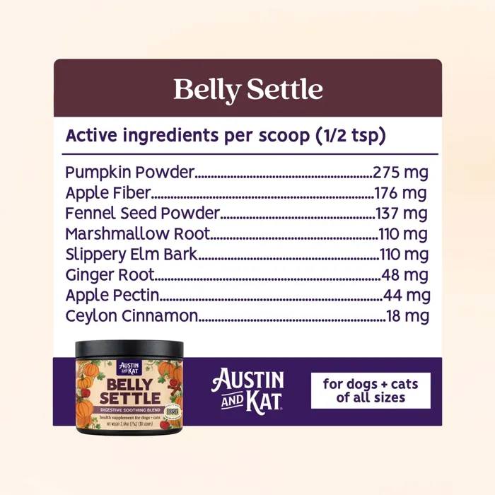 Austin & Kat Belly Settle 75g ingredient details