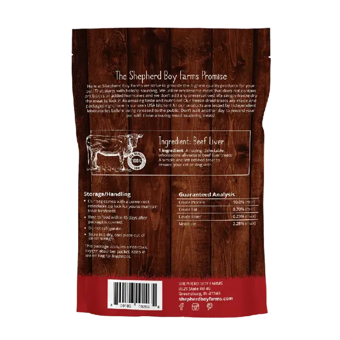 Shepherd Boy Farms Freeze-dried Beef Liver For Dogs And Cats 8oz