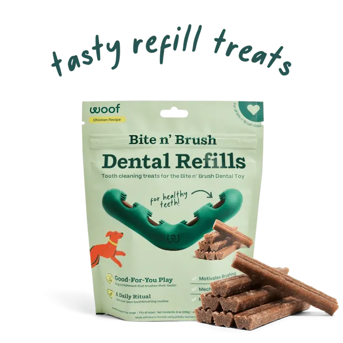 Woof Dog Toy Bite N Brush Dental Refills 18-ct