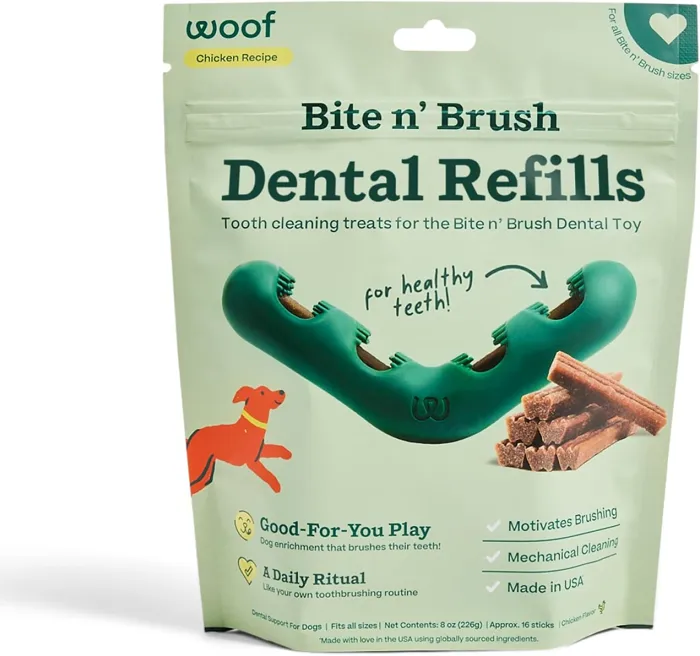 Woof Dog Toy Bite N Brush Dental Refills 18-ct